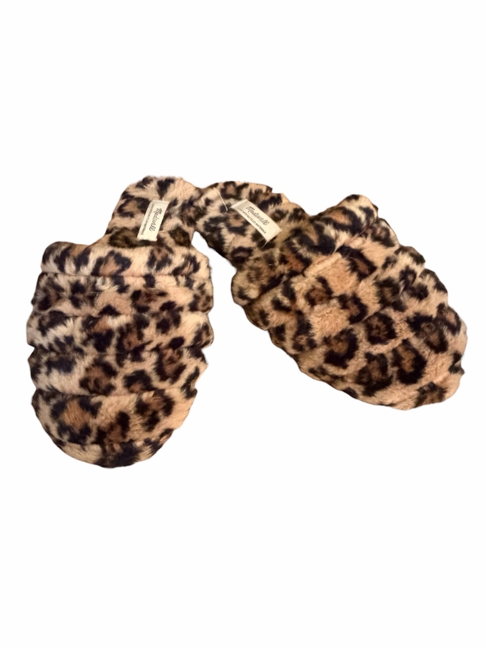 MADEWELL Leopard Faux Fur Scuff Slippers 6